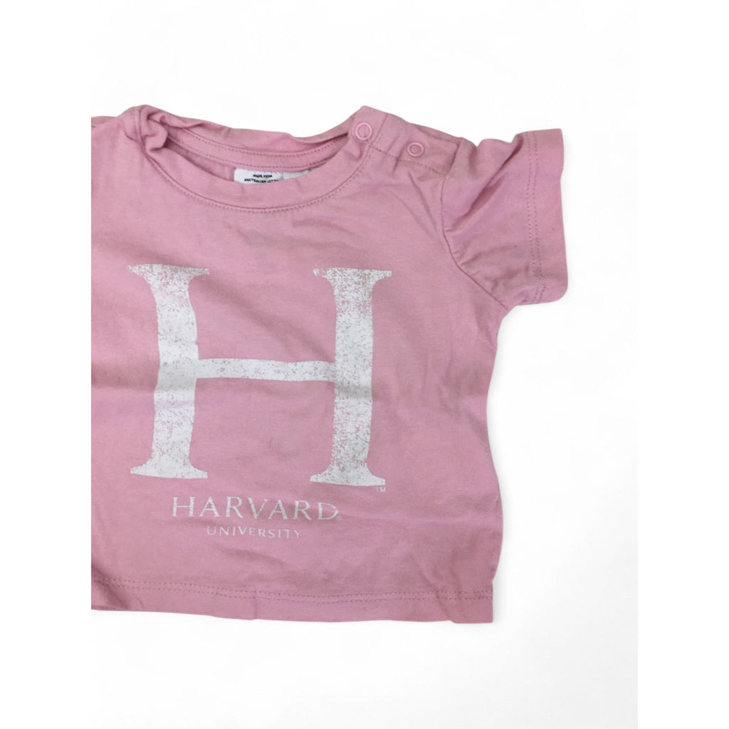0-3M Light Pink & White Harvard T Shirt - Cotton On