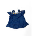 6-12M Blue Denim Daisy Cold Shoulder Top - Ackermans