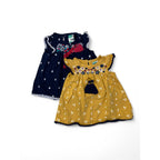 3-6M Mustard & Navy Embroidered Detail Tunic Tops - Ackermans