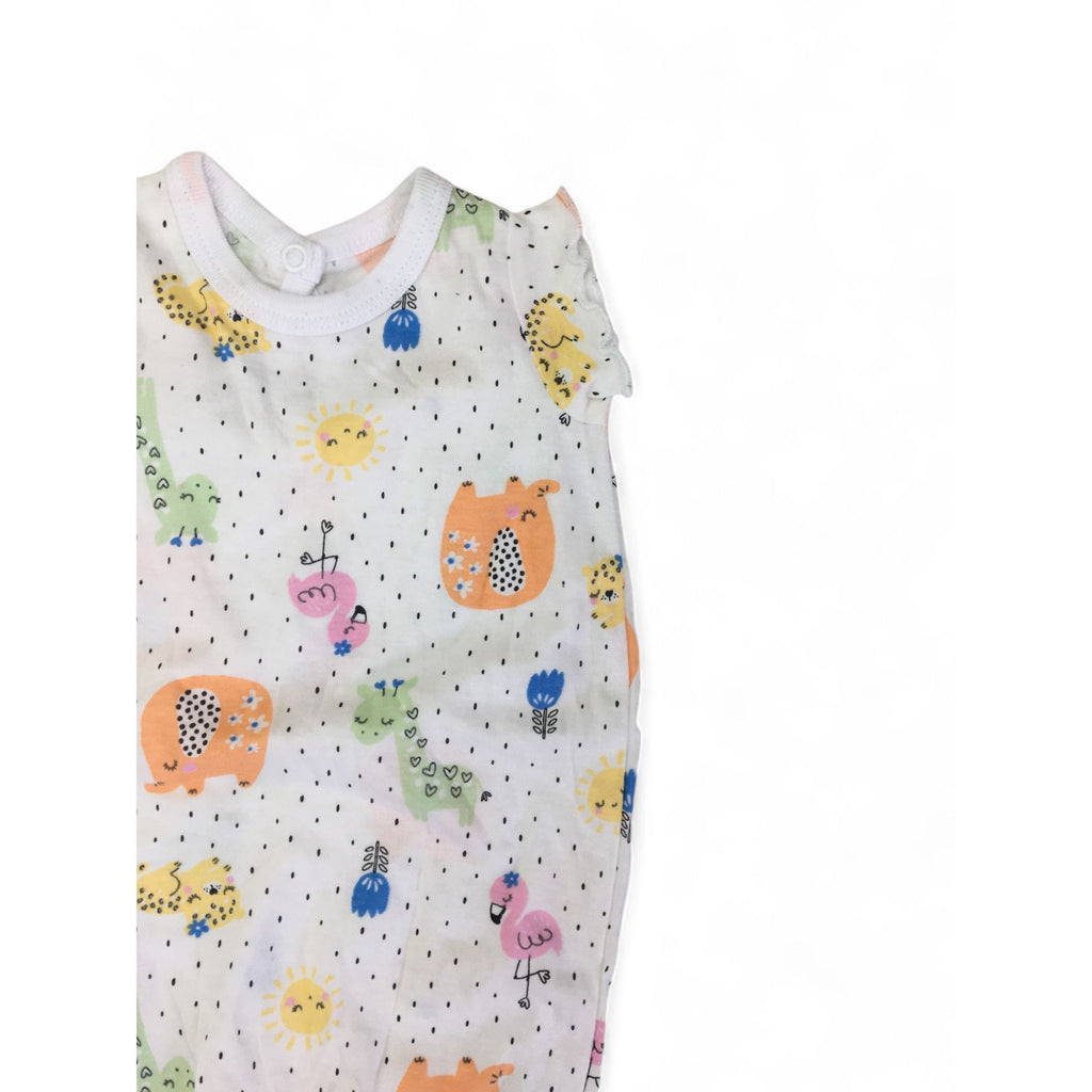 1-3M White Pastel Animal Dotted Romper - Woolworths