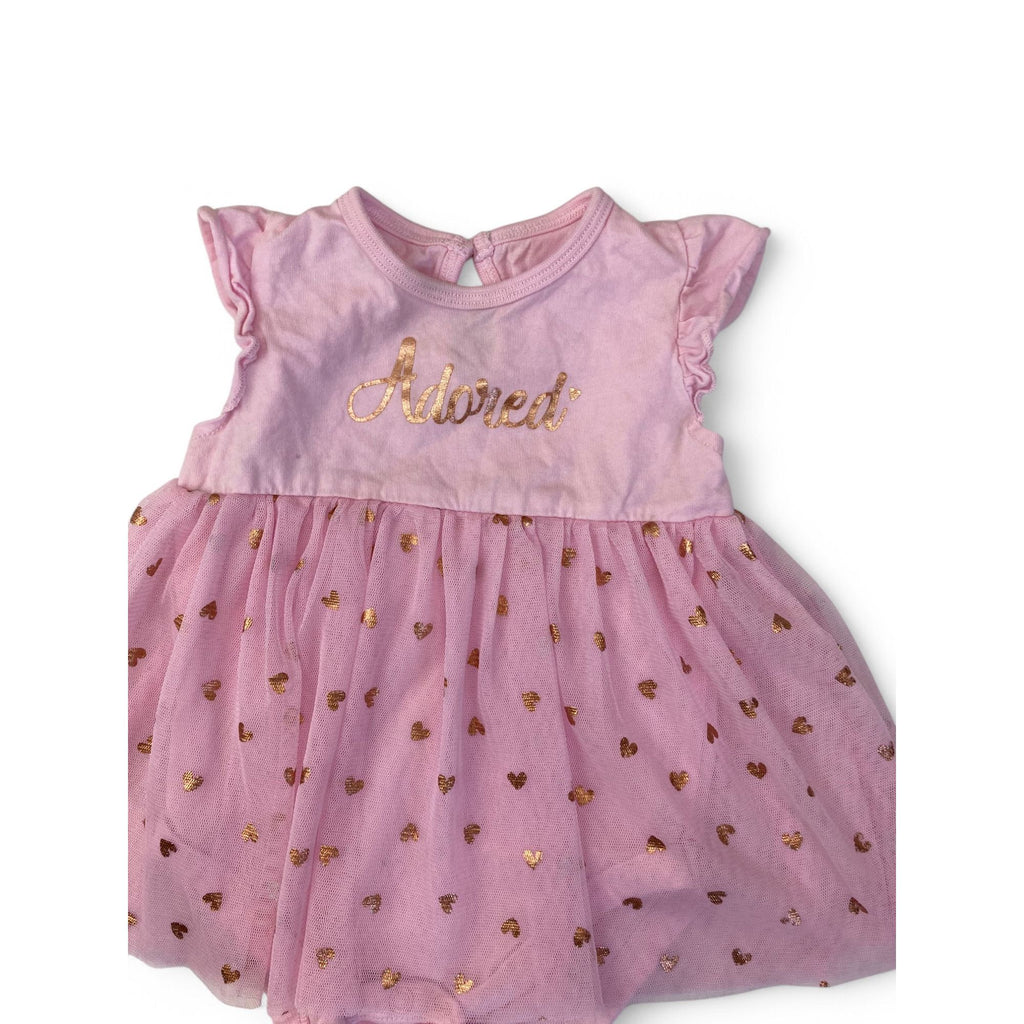 3-6M Light Pink & Rose Gold Tulle Romper - Woolworths