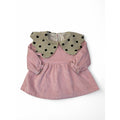 6M PInk & Beige Large Collar Corduroy Dress