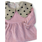 6M PInk & Beige Large Collar Corduroy Dress
