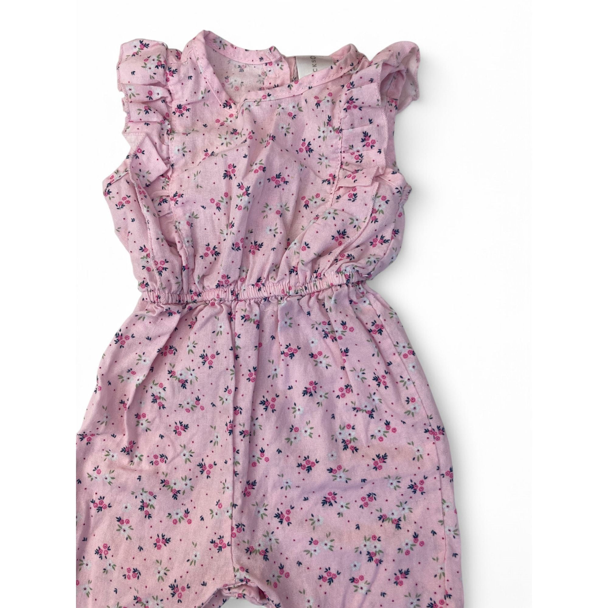 3-6M Light Pink Floral Easy Waist Jumpsuit - Clicks
