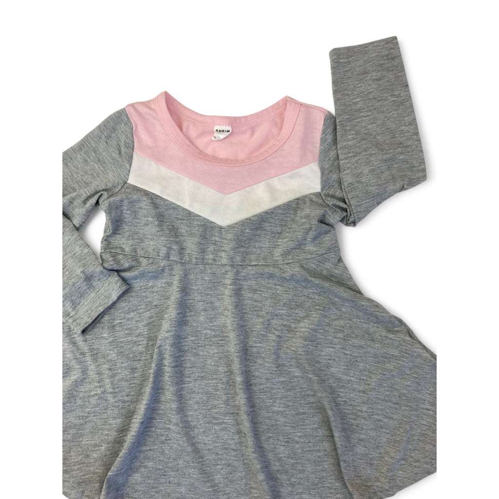 18-24M Grey & Pink Skater Dress - Shein