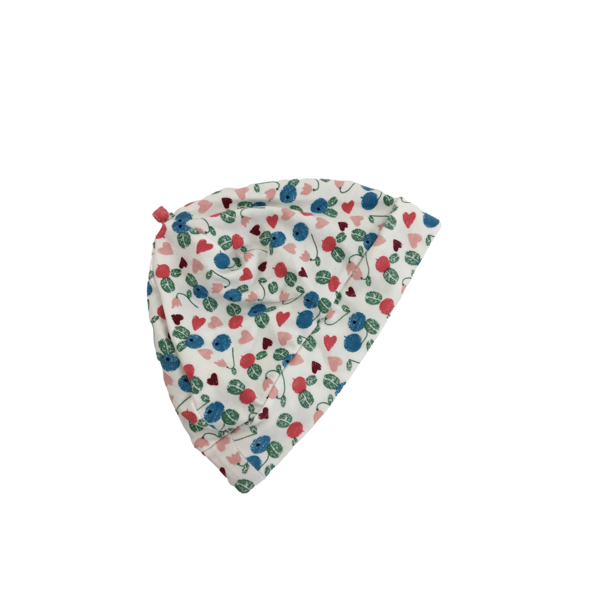 2-4M White, Floral & Blueberry Cotton Beanie - H&M