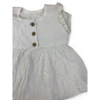 6-9M White Half Button Rayon Babydoll Top - OneTwoThree