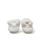 Size 7 - White Fleece Bunny Slippers