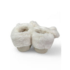 Size 7 - White Fleece Bunny Slippers