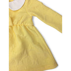 3-6M Yellow & White Peter Pan Collar Embossed Dress - Jet