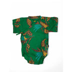 0-6M Green Shweshwe Side Tie Romper - Krag Drag