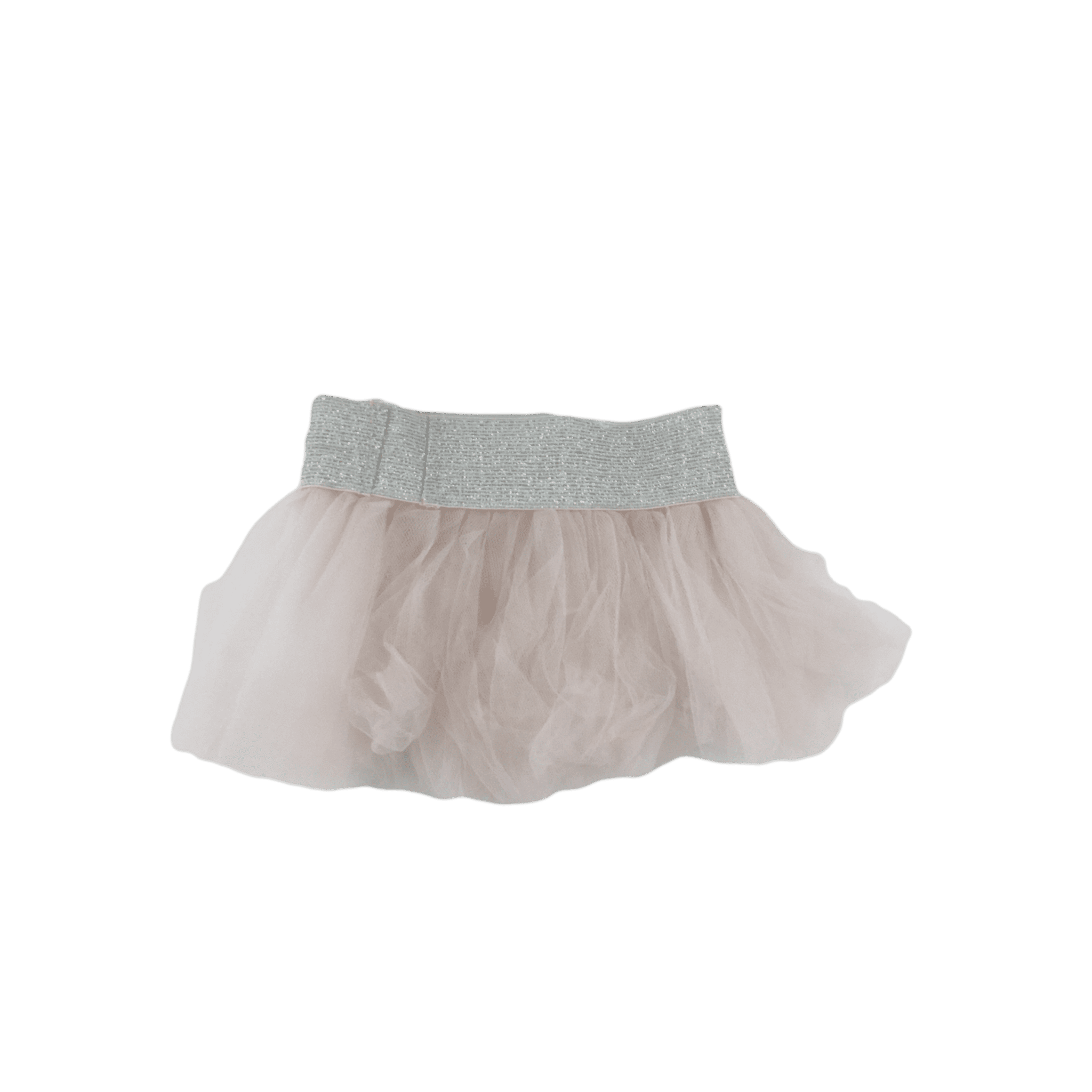 0-3M Pale Pink & Silver Banded Tulle Skirt - Another Planet