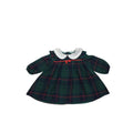 6-12M Green Flannel Plaid Collared Dress - Shein