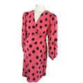 UK Size 10 Pink & Black Dotted Wrap Maternity Dress - Glamorous Bloom