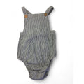 3-4Y Black & White Striped Soft Cotton Overall Romper - Claire De Lune