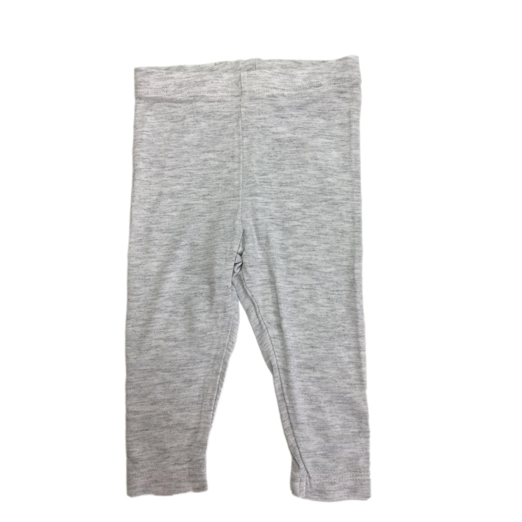 0-3M Light Grey Melange Leggings - Petit Love