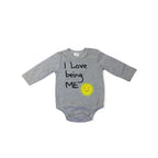 0-3M Grey Striped "I Love Being Me" Bodysuit - Clicks