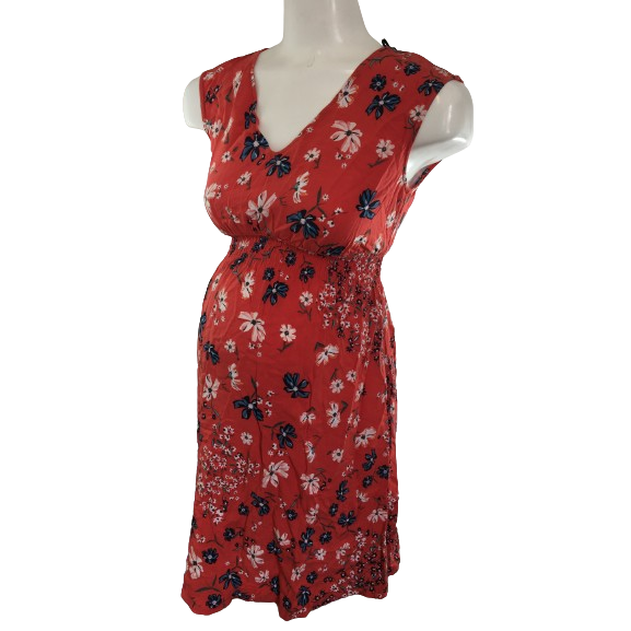 Size UK Small - Red Floral Maternity Dress - H&M