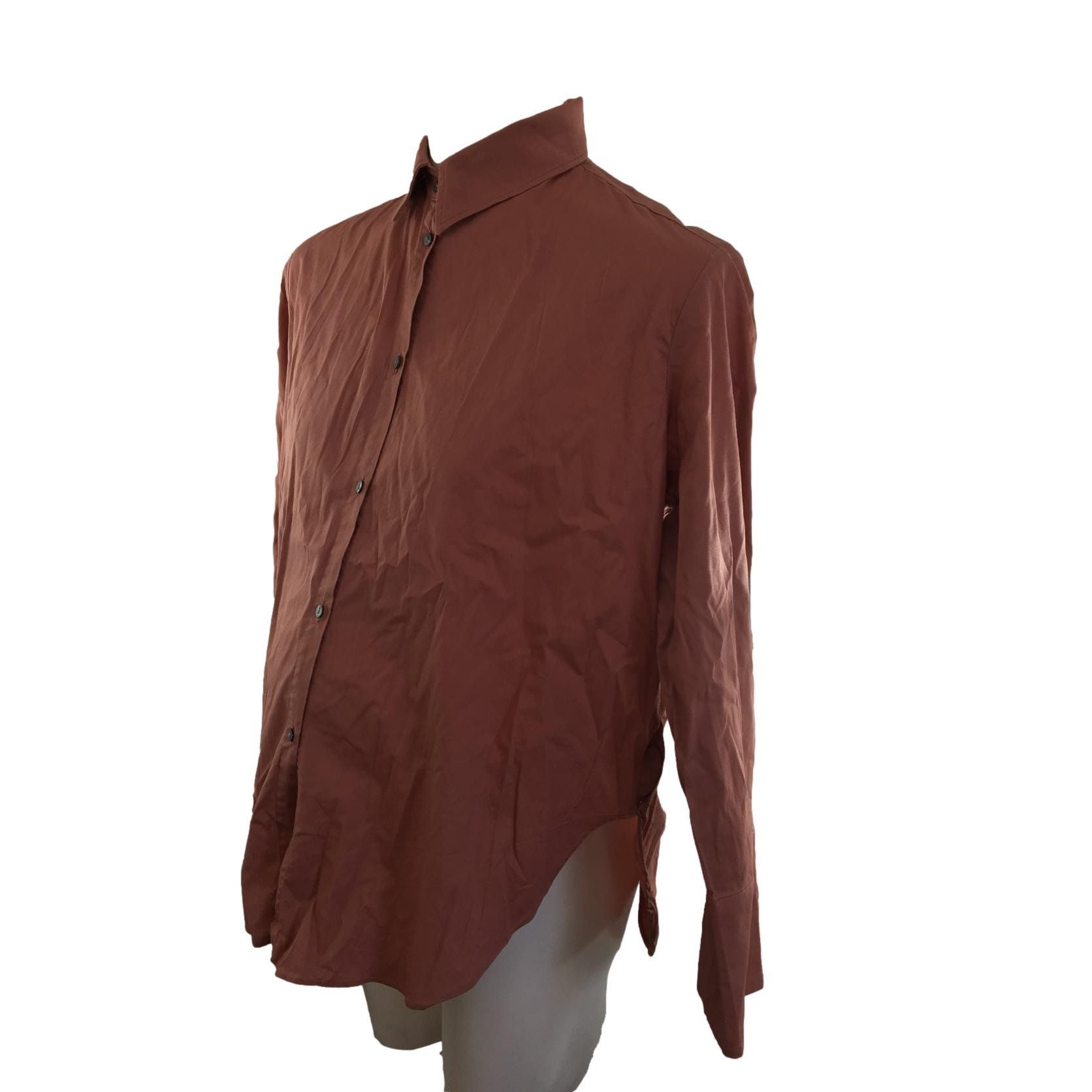 Size 32 - Peach Cotton Maternity & Nursing Shirt - Cherry Melon