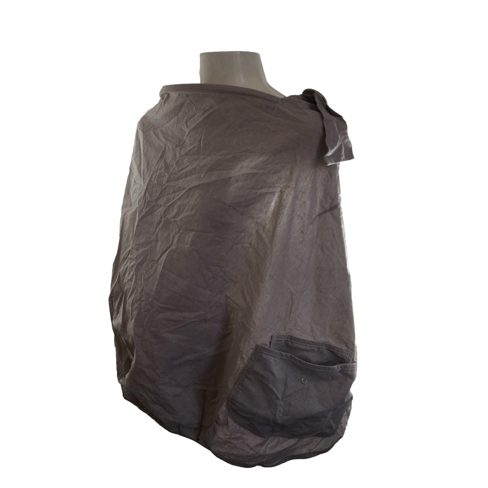 One Size - Taupe Apron Nursing Cover with Pocket- Baby Sense