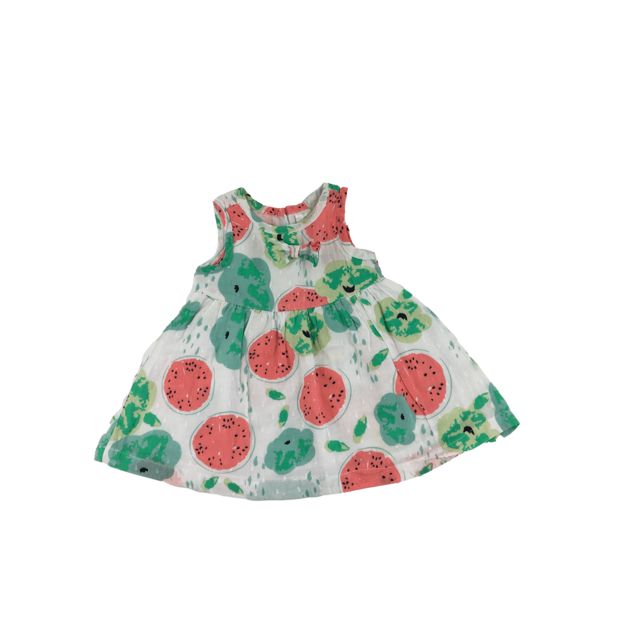0-3M Green & White Watermelon Dress - Clicks