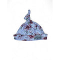 3-6M White Peony Printed Knot Beanie - Tiger Lily