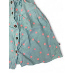 3-6M Light Blue & Coral Daisy Cotton Gauze Dress - Woolworths