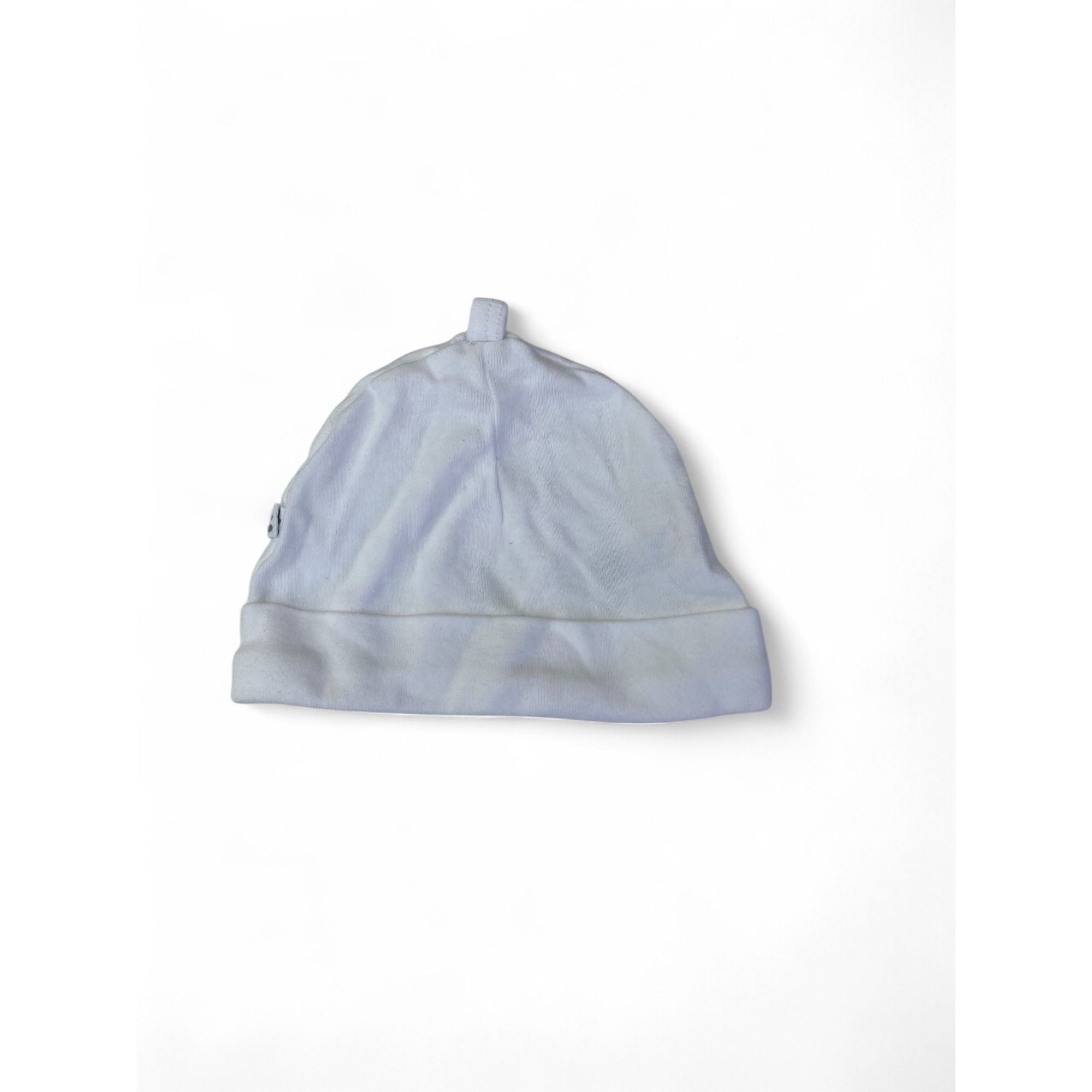 3-6M White Cotton Beanie - Woolworths