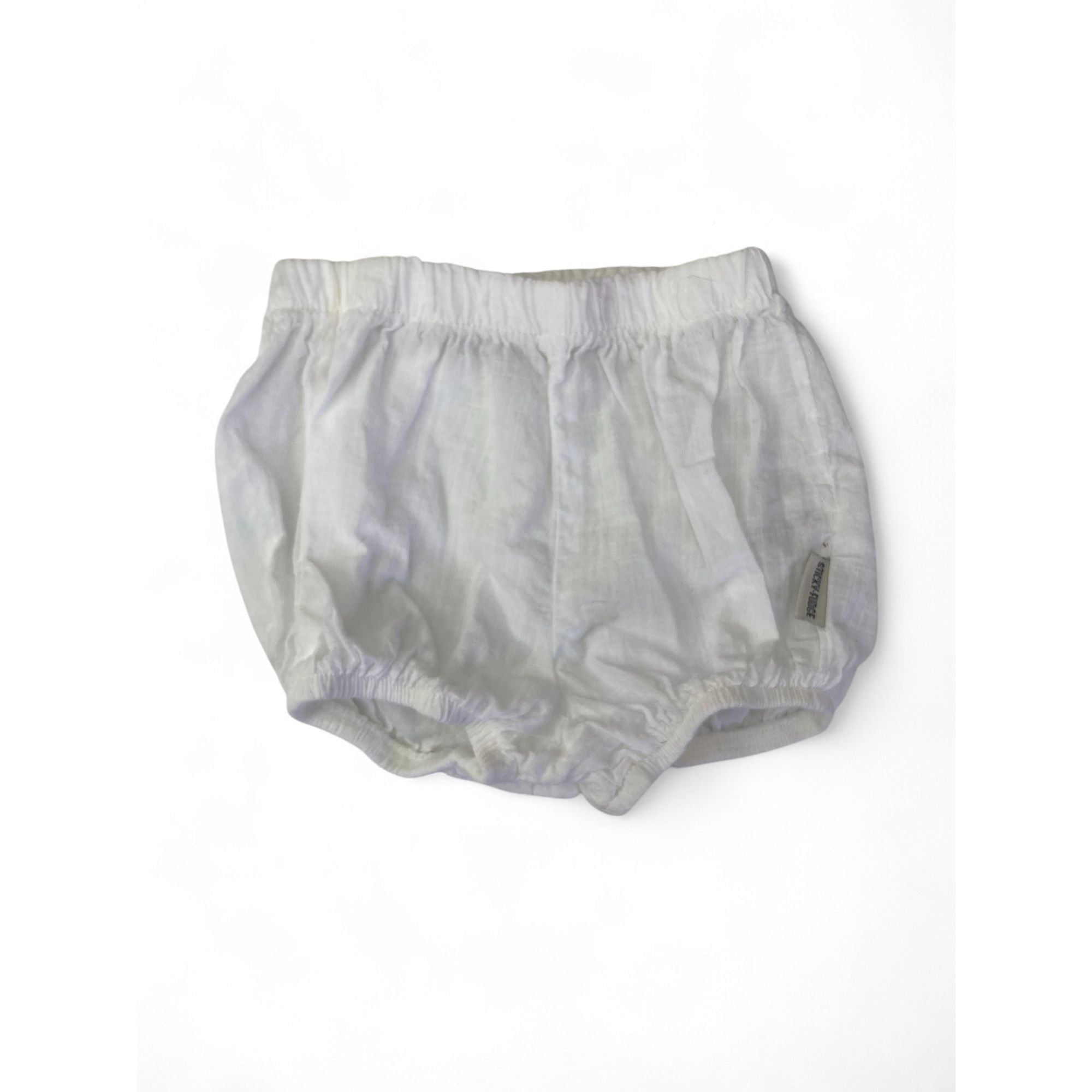 3-6M White Cotton Bloomer - Sticky Fudge