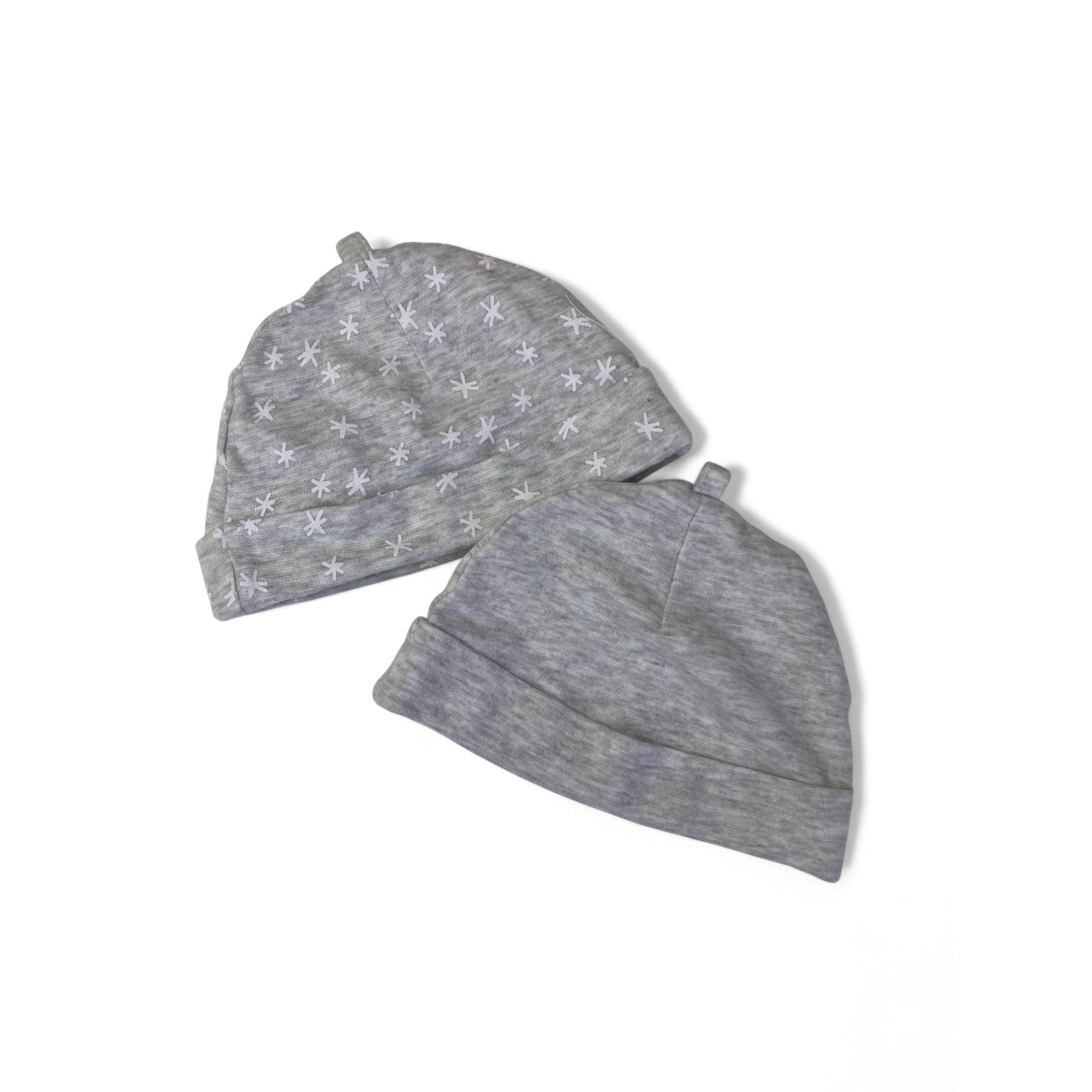 3-6M Grey Set Of Two Beanies - Woolworths