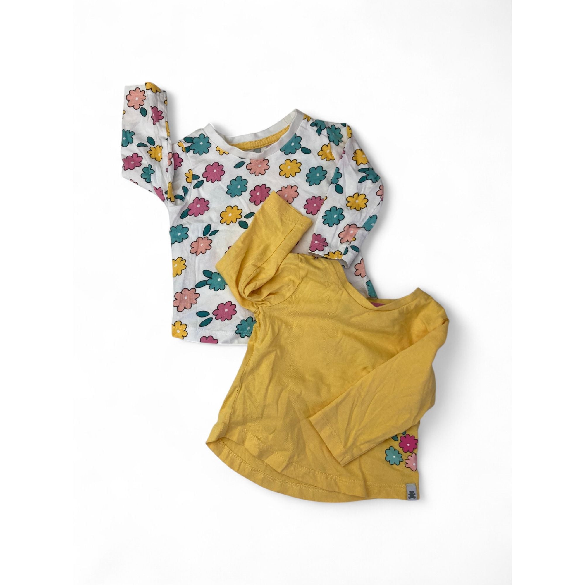 3-6M Yellow & White Colourful Daisy Long Sleeve T Shirts - Woolworths
