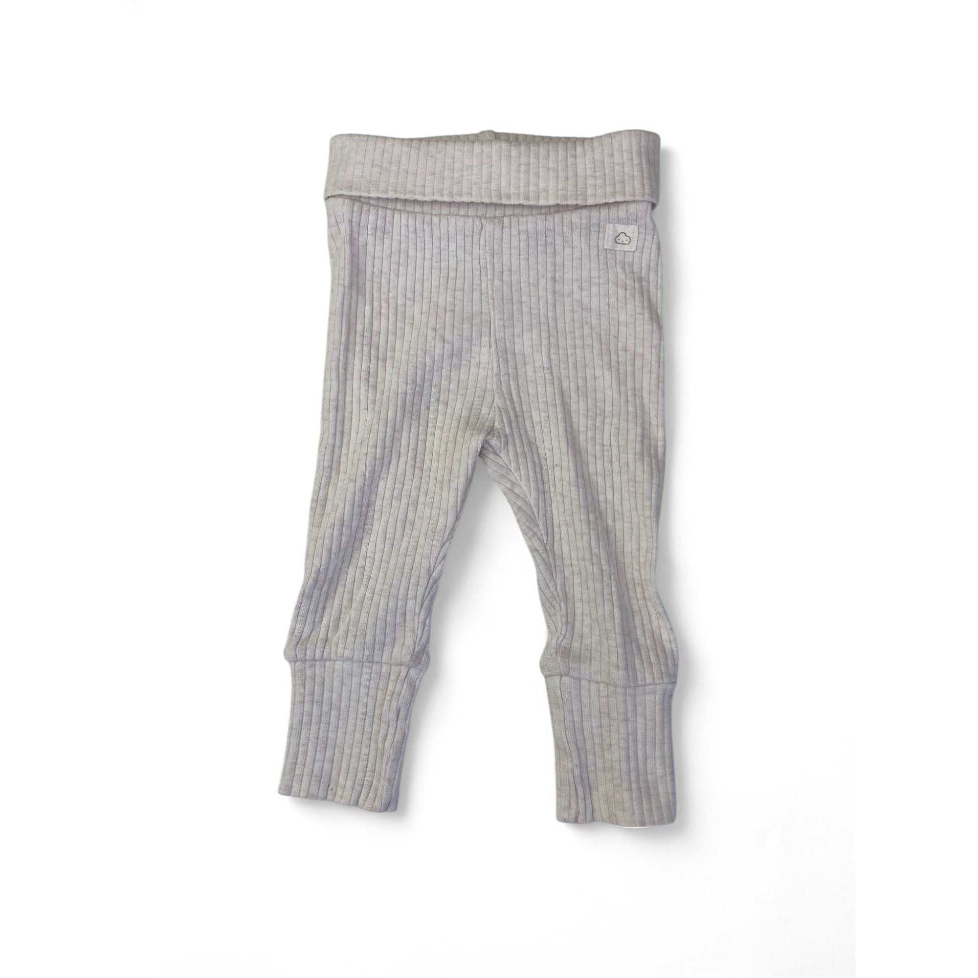 UK 2-4M Cream Ribbed Leggings & Beanie - H&M