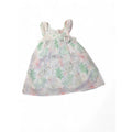3-6M White Pastel Fern Print Dress - Zip Zap