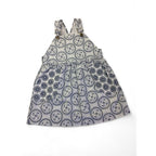 2-3Y White & Blue Shweshwe Dungaree Dress - Thread Bear
