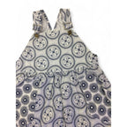 2-3Y White & Blue Shweshwe Dungaree Dress - Thread Bear