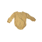 6-12M Buttercup Yellow Cotton Gauze Cuffed Sleeve Romper - Clicks