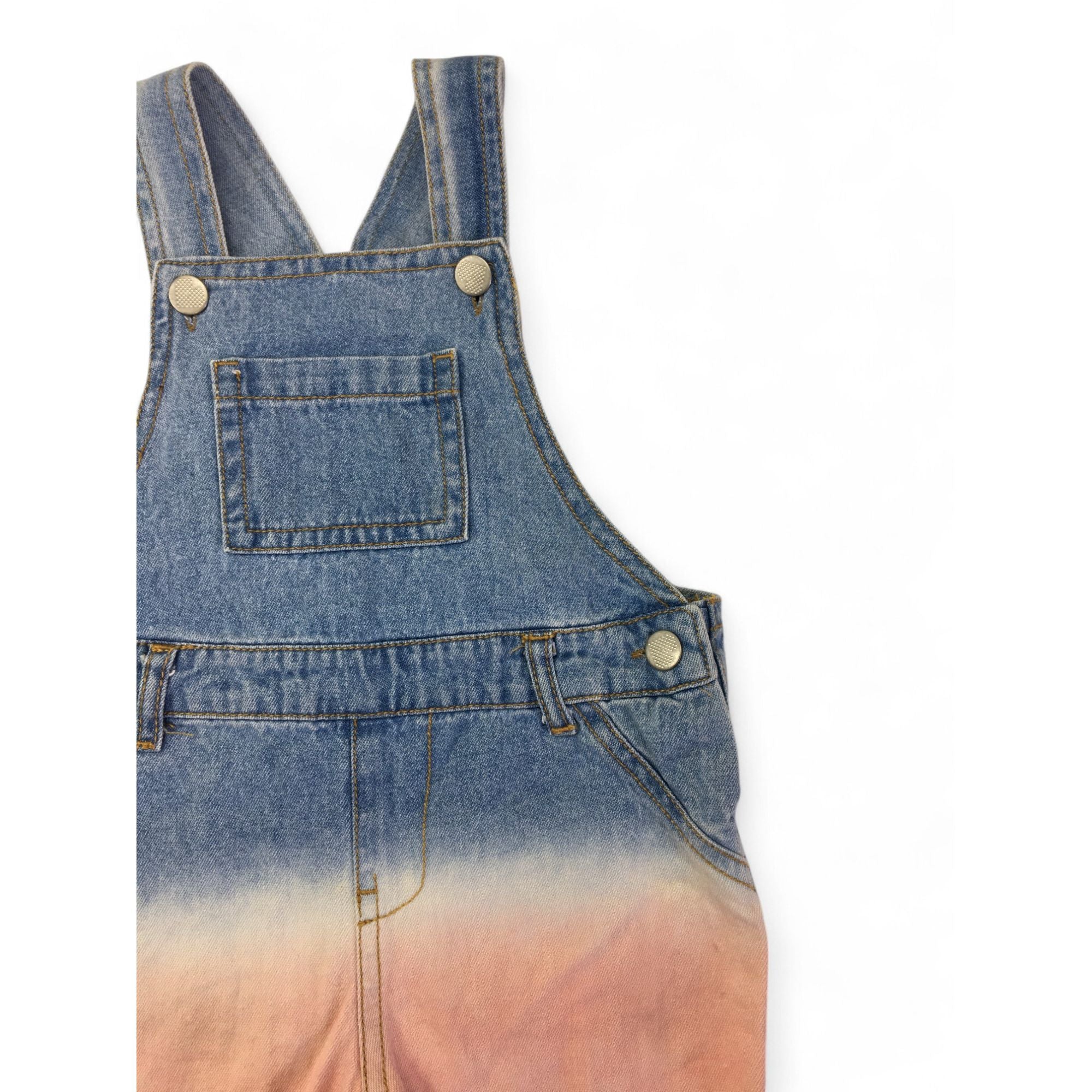 12-18M Blue-Peach Ombre Denim Dungaree - Ackermans