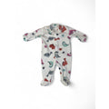 1-3M Cream & Pastel Dinosaur Velour Snap Onesie - Woolworths