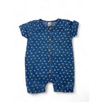 3-6M Blue Denim Heart Romper - Tiny Tots