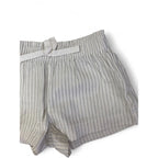 0-3M White & Silver Lurex Stripe Shorts - Country Road