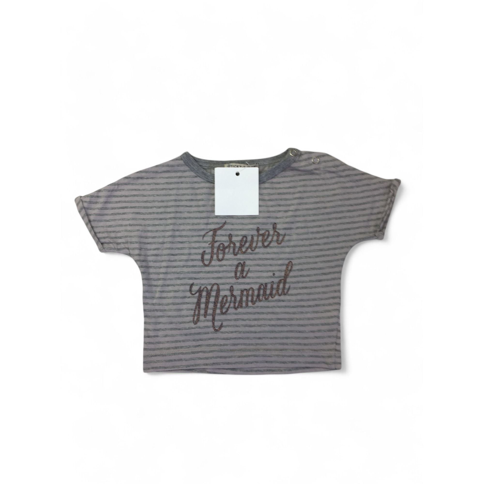 0-3M Bark & Stripe "Forever A Mermaid" Crop Top - Sticky Fudge