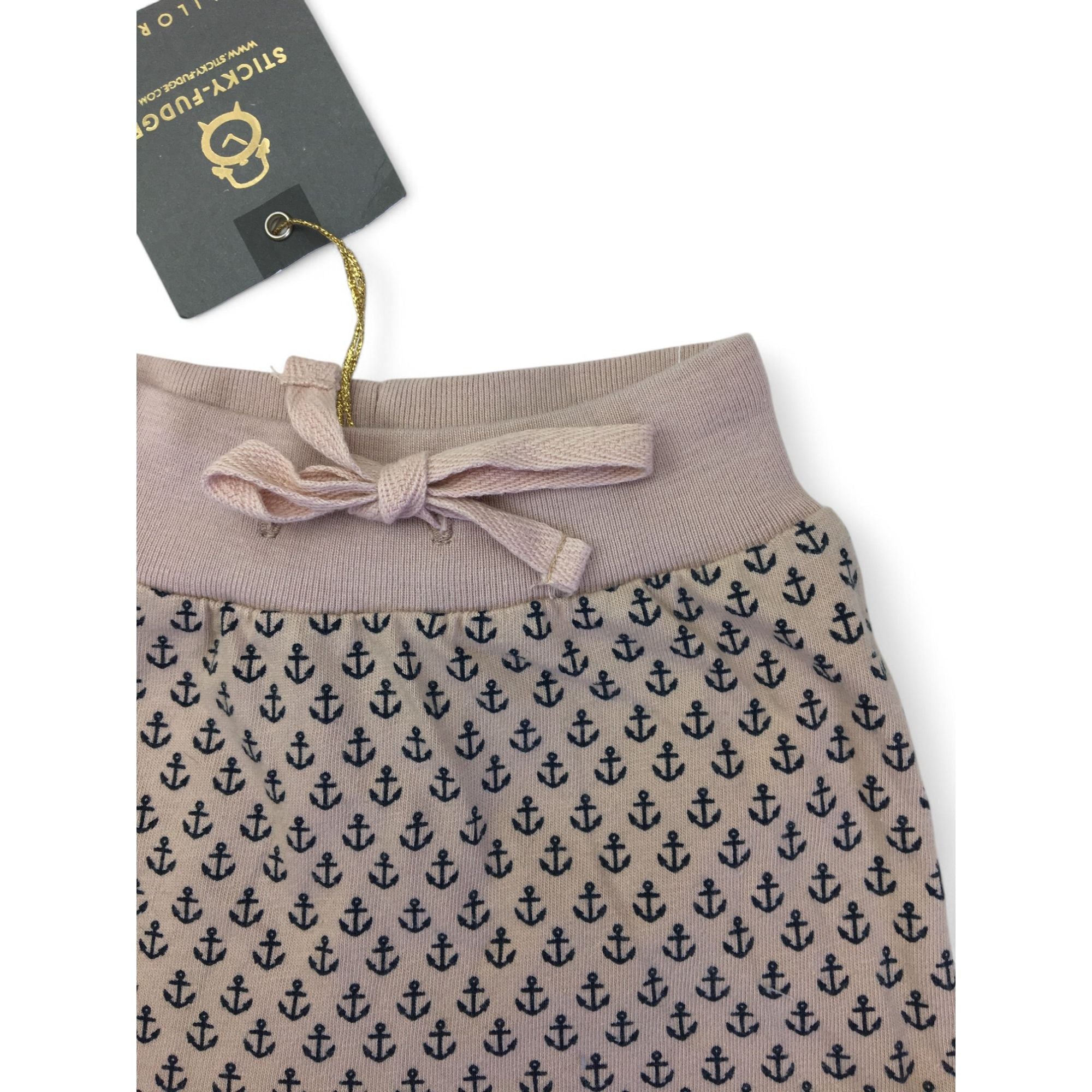 Newborn Light Pink & Navy Anchor Orik Shorts - Sticky Fudge
