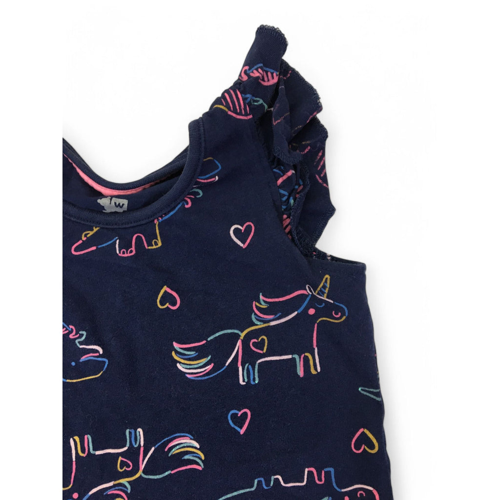 6-12M Navy Blue Dinosaur Frill Top - Woolworths