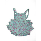 3-6M Light Blue & Pink Flamingo Pinafore Romper - Princess Gabi