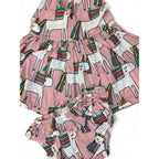 3-6M Light Pink Unicorn Pinafore Dress & Bloomer - Kapas