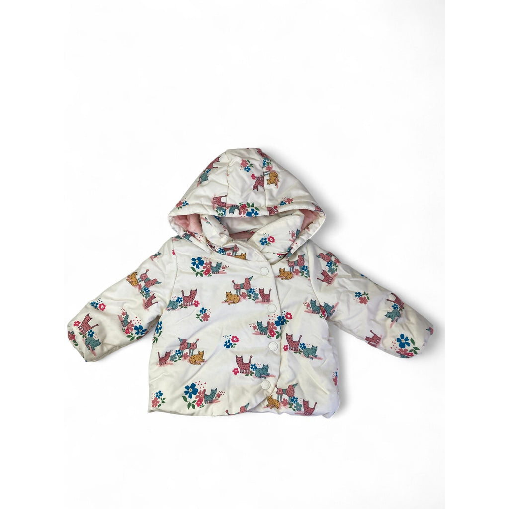 9-12M Cream Floral Fleece Lined Jacket - John Lewis