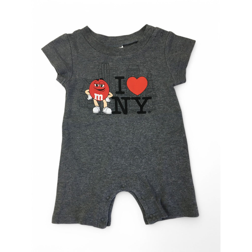6M Grey I Heart New York M & Ms Romper