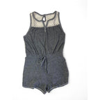4-5Y Grey & Cream Lace Crochet Playsuit