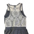 4-5Y Grey & Cream Lace Crochet Playsuit