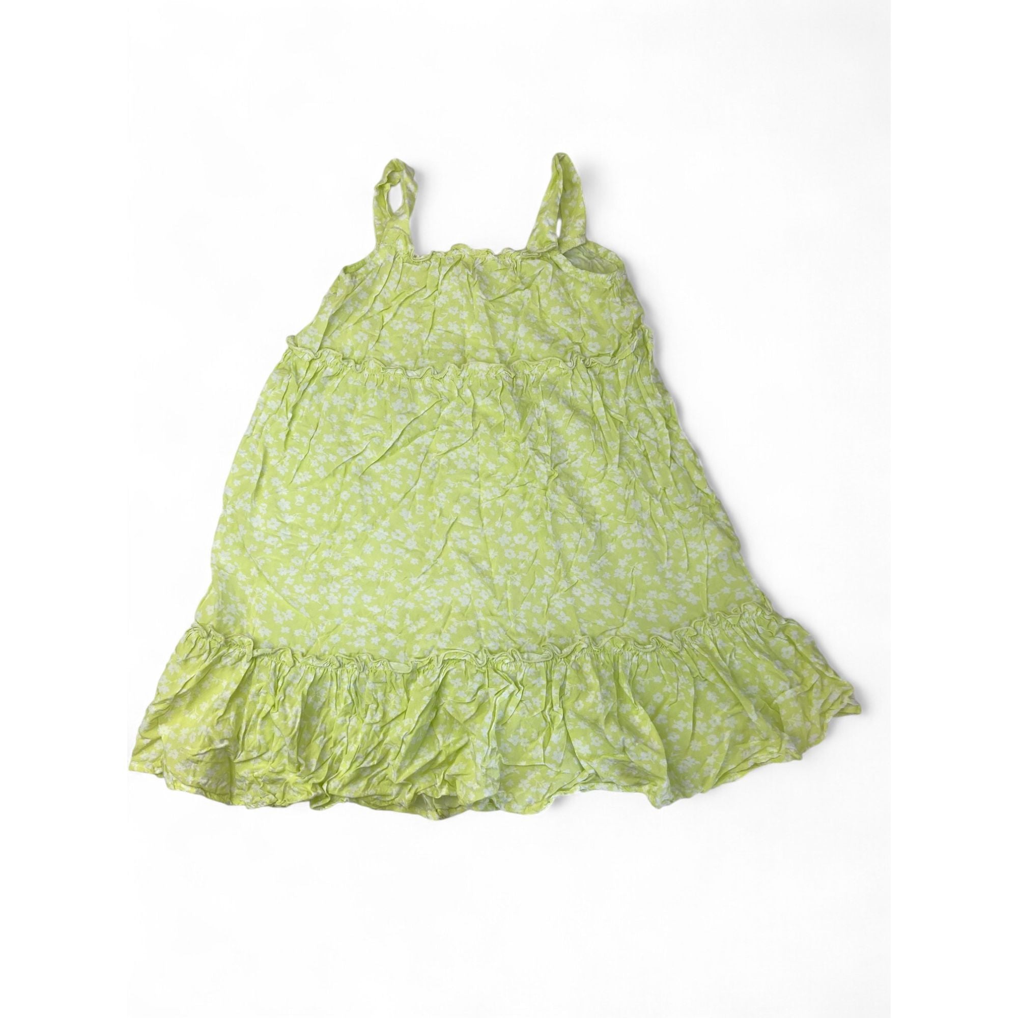 4-5Y Citron Yellow & White Floral Viscose Tiered Dress - Superbalist